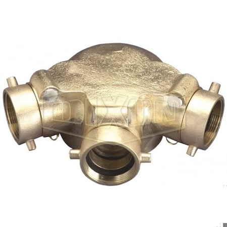 Dixon The Right Connection 21-206 Triple Clapper Siamese Bottom Outlet, 3 2-1/2 x 6 in, FNST x FNPT, Cas 90TCS6025F-NB